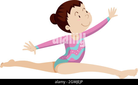Femme athlète en gymnastique Illustration de Vecteur