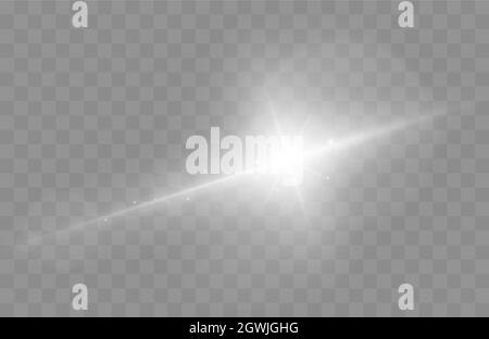 Illustration du vecteur d'évasement de l'objectif. Effet de lumière incandescente isolé sur fond transparent. Illustration de Vecteur