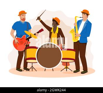 Groupe de musiciens concept Illustration de Vecteur