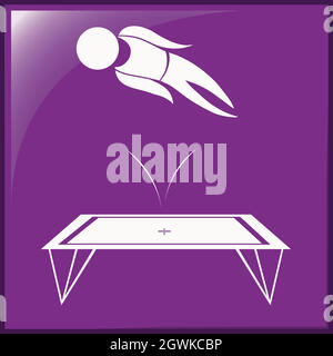 Motif sport emblématique pour trampoline sur fond violet Illustration de Vecteur