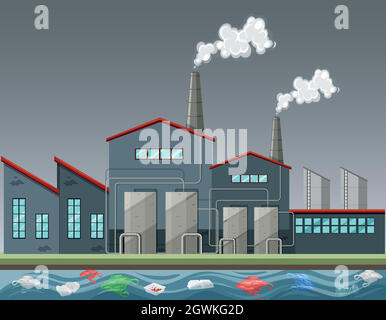 Fabrique beaucoup de fumée Illustration de Vecteur