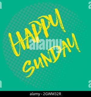 Modèle de scénario Happy Sunday.Modèle vectoriel moderne pour affiche, bannière et prospectus Illustration de Vecteur