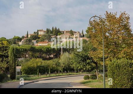 Scène du village de Rasteau, dans le sud du Rhône Banque D'Images