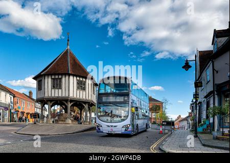 Dimanche dans l'ancienne ville marchande de Wymondham, Norfolk, Royaume-Uni Banque D'Images