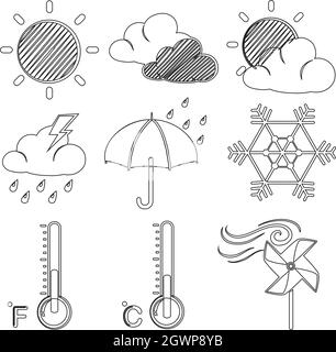 Différentes conditions météorologiques Illustration de Vecteur