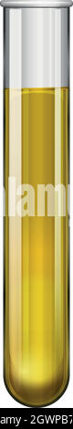 Substance jaune dans le tube à essai Illustration de Vecteur