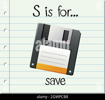 L'alphabet flashcard S est à enregistrer Illustration de Vecteur
