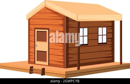 Chalet en bois de conception 3D Illustration de Vecteur