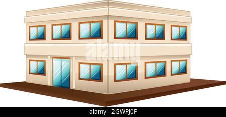 Conception architecturale pour un bâtiment de deux étages Illustration de Vecteur