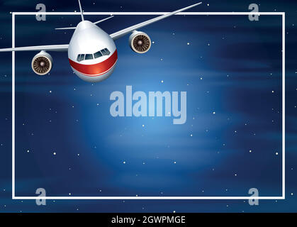 Cadre de bord de nuit d'avion Illustration de Vecteur