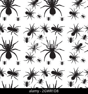 Un design sans coutures avec araignées Illustration de Vecteur
