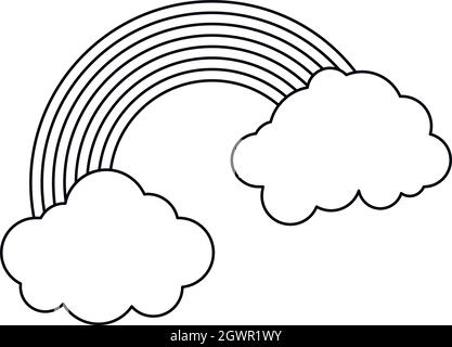 Icône style du contour , arc-en-ciel Illustration de Vecteur