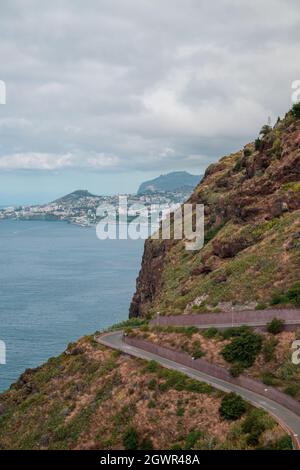 Route à Ponta do Garajau dans l'île de Madère Banque D'Images