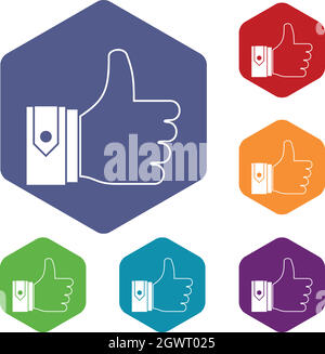 Thumbs up icons set Illustration de Vecteur