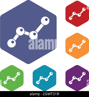 Des statistiques graphiques line icons set Illustration de Vecteur