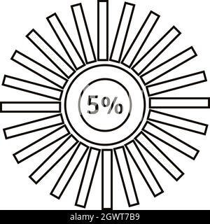 Cinq pour cent des infographies, style contour Illustration de Vecteur