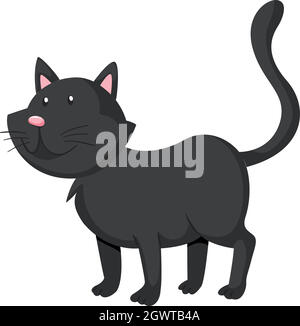 Chat noir debout sur quatre pattes