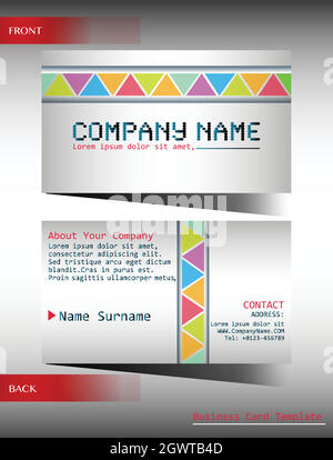 Une carte de visite multicolore Illustration de Vecteur
