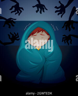 Un garçon effrayant de fantôme Illustration de Vecteur