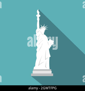 Statue de la liberté , l'icône de style plat Illustration de Vecteur