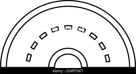 Tourner rond style du contour, l'icône de la route Illustration de Vecteur