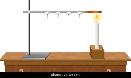 Statif de laboratoire sur fond blanc de bureau Illustration de Vecteur