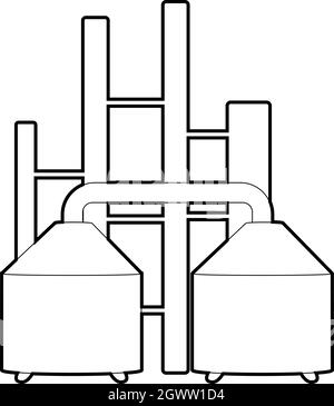 Icône style du contour, réservoirs Illustration de Vecteur