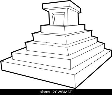 Château de l'Est, l'icône de style contour Illustration de Vecteur