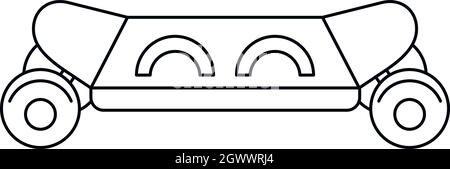 Icône style du contour, skateboard Illustration de Vecteur
