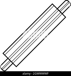 Hot dog style du contour , icône Illustration de Vecteur