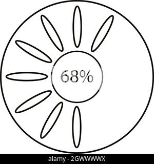 Soixante-huit des infographies, style contour Illustration de Vecteur