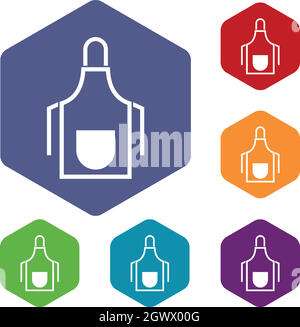 Tablier de cuisine icons set Illustration de Vecteur