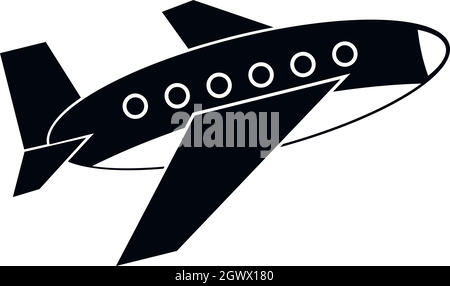 L'icône avion, le style simple Illustration de Vecteur