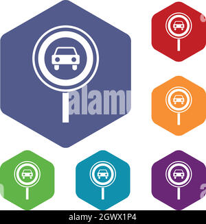 Panneau de circulation interdisant icons set Illustration de Vecteur