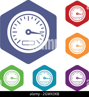 Compteur icons set Illustration de Vecteur