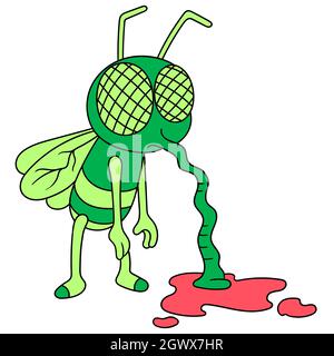 Caricature de sucer le sang des moustiques Illustration de Vecteur