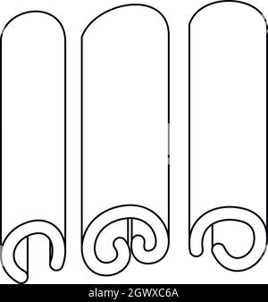 Icône style du contour, la cannelle Illustration de Vecteur