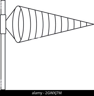 Manche, icône, style contour Illustration de Vecteur