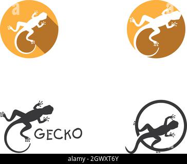 Modèle d'icône de vecteur de logo Gecko Illustration de Vecteur