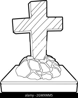 Icône style du contour, Grave Illustration de Vecteur