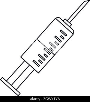 Symbole d'injection, l'icône de style contour Illustration de Vecteur