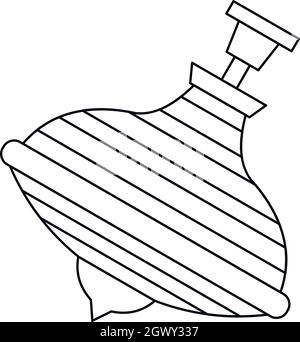 Jouet Whirligig, icône de style contour Illustration de Vecteur