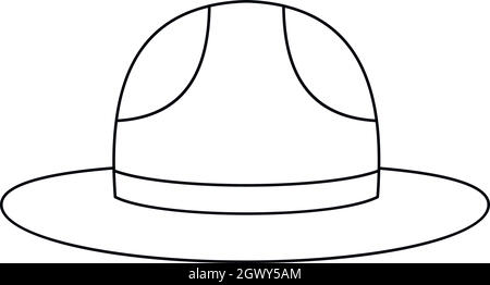 Policier canadien hat, icône de style contour Illustration de Vecteur