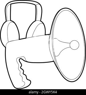 Icône de haut-parleur, style contour Illustration de Vecteur