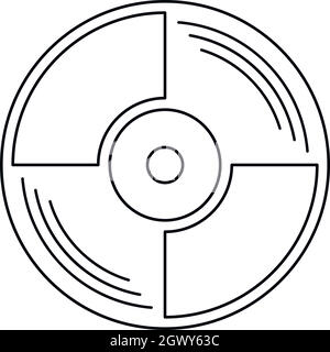 Disque vinyle vierge, l'icône de style contour Illustration de Vecteur