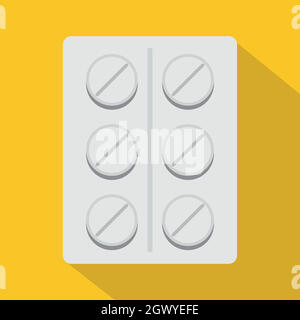 Comprimés, icône de style plat Illustration de Vecteur