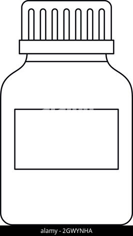 Flacon de médicaments, l'icône de style contour Illustration de Vecteur