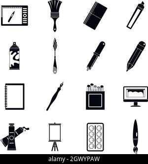 Outils de dessin et de conception, le style simple icons set Illustration de Vecteur