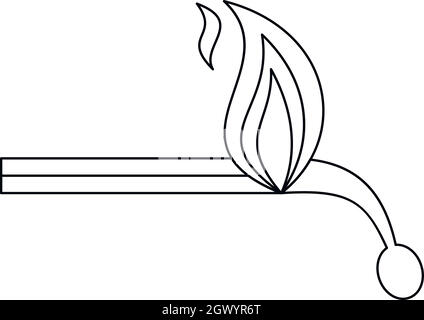 Match de gravure, l'icône de style contour Illustration de Vecteur