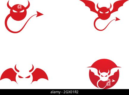 Logo diable modèle icône vecteur Illustration de Vecteur